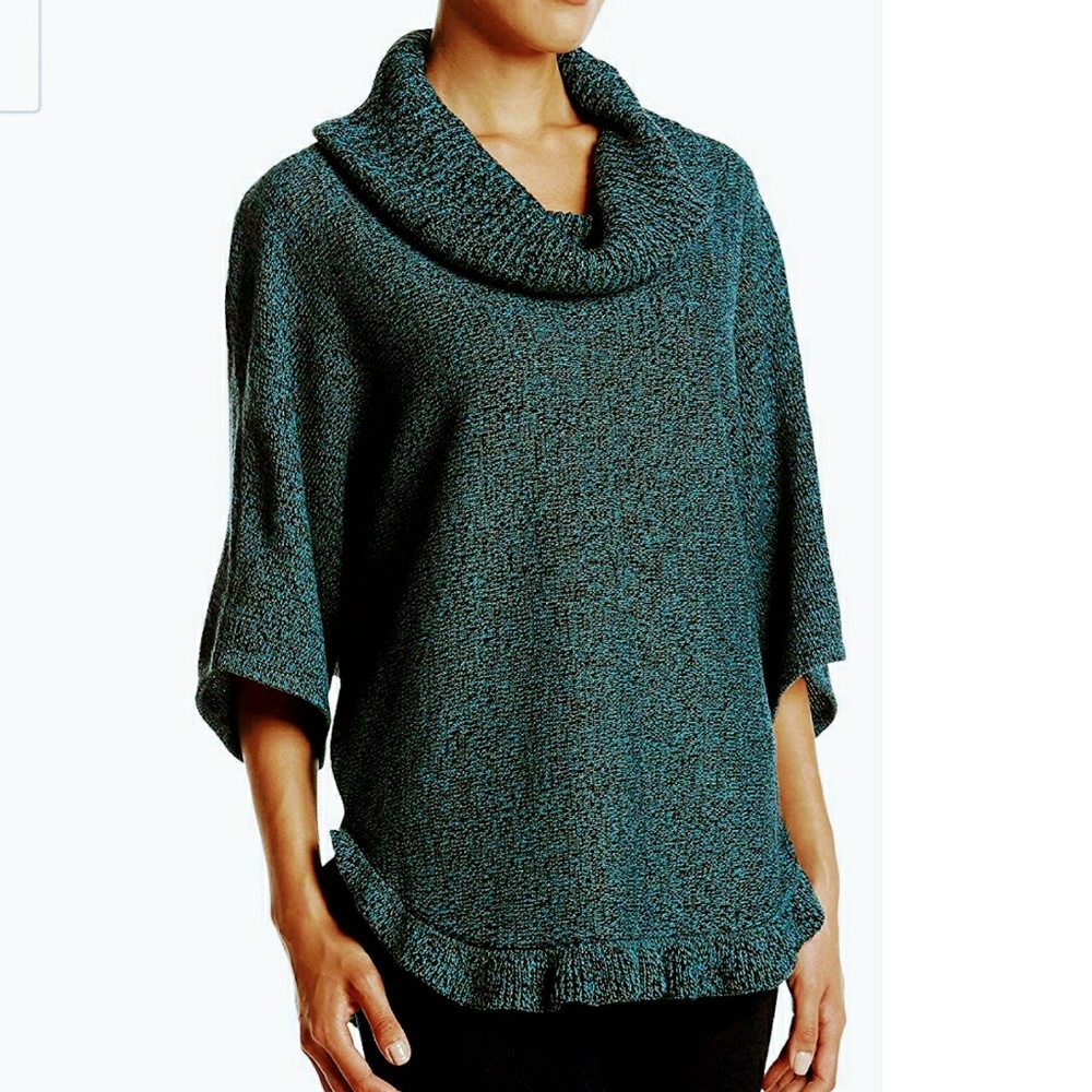 PLUS Cowl Neck Sweater Teal - Picture 4 of 4